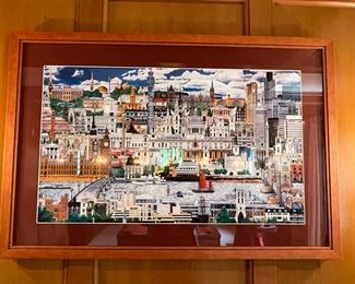 46. Framed and Matted Print of London (43" x 29")