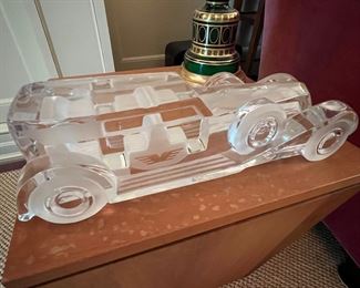 37. Daum France Crystal Vintage Car (17" x 6" x 5")