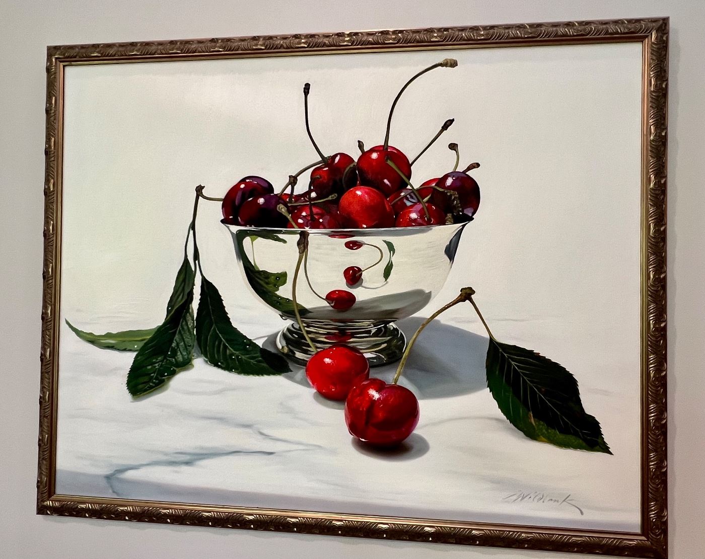 51. Painting of Bowl of Cherries by Wildbank (57" x 45")