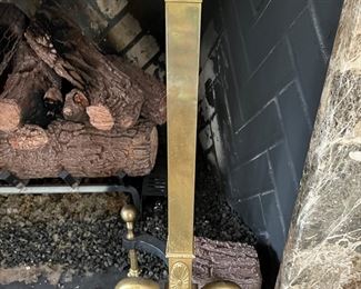 55. Pair of Brass Andirons (24")