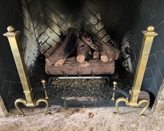 55. Pair of Brass Andirons (24")
