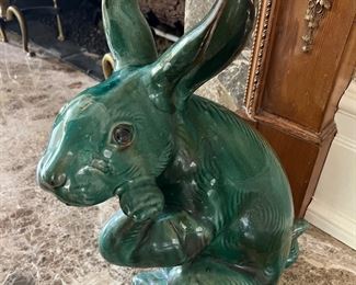 57. Green Ceramic Jack Rabbit (13" x 18")