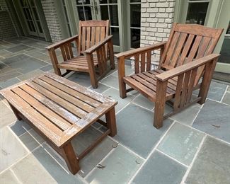59. Pair of Teak Chairs (31" x 33" x 34")                                   60. Teak Coffee Table (48" x 24" x 17")