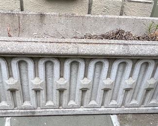 61. Cement Deco Planter (26" x 9" x 9")