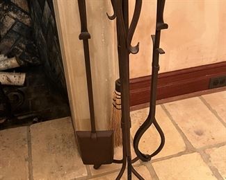 63. Wrought Iron 4pc Fireplace Tool Set (32" x 29")