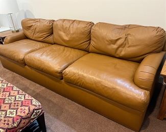 66. Roche Bobois Leather 3 Cushion Sofa (9' x 38" x 36")