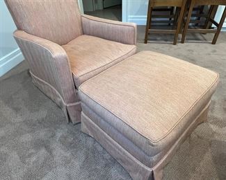 69. Upholstered Chair (33" x 36" x 34") & Ottoman (29" x 23" x 18")