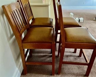 74. Set of 4 Stickley Counter Stools (18" x 19" x 41") (seat 26")