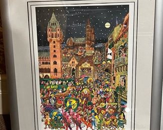 93. "Basler Fagnacht" Artwork Signed B Johnson (18" x 22")