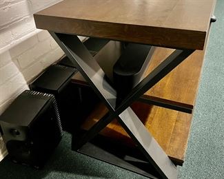 98. 3 Shelf Entertainment Stand w/ X Base (60" x 19" x 24")