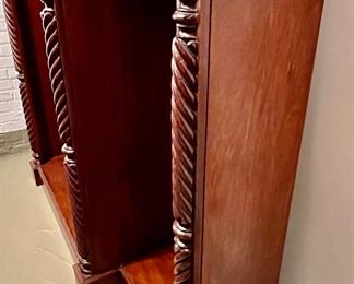 106. Vintage Carved Bookcase (77" x 17" x 48")