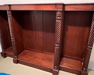 106. Vintage Carved Bookcase (77" x 17" x 48")