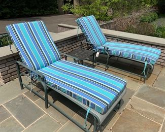 121. Pair of Brown Jordan Chaise Lounges w/ Sunbrella Cushions