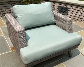 122. RST All Weather Wicker Conversation 8 pc Seating Set w/ Fire Table and Covers 
Sofa (88” x 34” x 29”), Chair (36” x 34” x 28”)Ottoman (31” x 22” x 17”), Coffee Table (46” x 26” x 17”)
Fire Table (49” x 32” x 24”), End Table (18” x 22” x 20”)