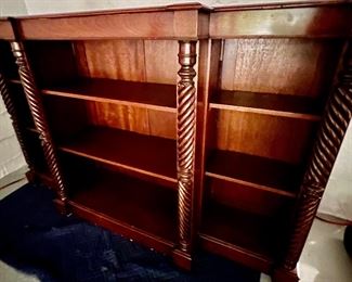 106. Vintage Carved Bookcase (77" x 17" x 48")