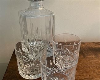 Royal Doulton Crystal decanter and old fashioned glasses 
