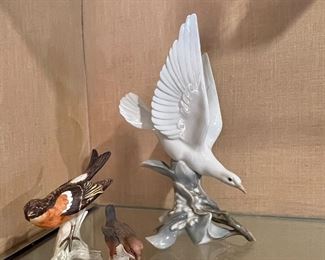 Lladro and Goebel birds 