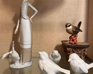 Lladro and Goebel birds 
