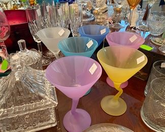 Assortment of Festive Martini Glasses
