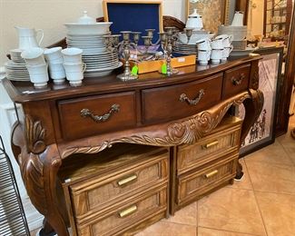 Hand Carved Sideboard, Walnut