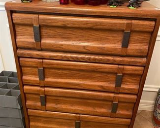 Vintage Oak Bedroom Suit, Matching Chest by Broyhill 1970s