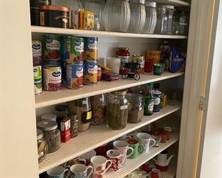Pantry full of Canned Goods, Coffee Mugs and more
