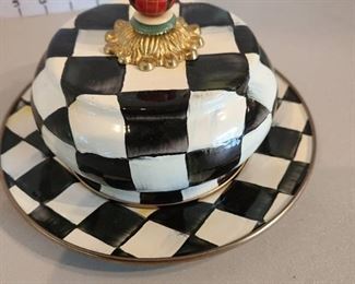 MacKenzie-Childs courtly check enameled butter dish