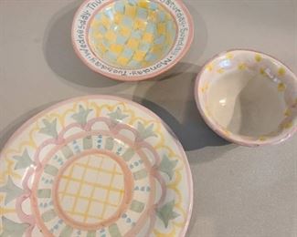MacKenzie-Childs plate, cup and bowl