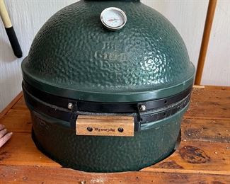Large green egg in table