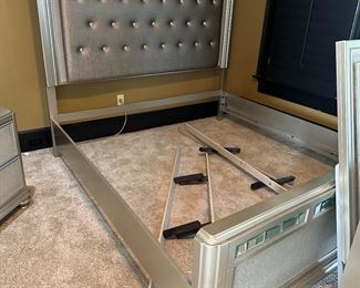 Beautiful bed frame with matching dresser and table