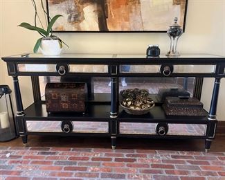 Lillian August for Hickory White Mirrored Console Table - $2,500.00

Dimensions: 72"W x 16.5"D x 34"H