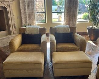 Custom Upholstered Club Chair - $1,000.00

Four chairs available. Sold separately.

Two ottomans available. Sold separately.

Chair dimensions: 32.5"W x 34"D x 28"H