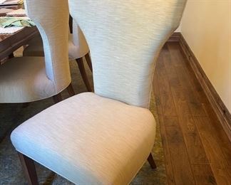 Custom Century Furniture Dining Table & Swaim Chairs - $6,100.00

Set includes dining table, 6 side chairs and 2 end chairs.

Table is made from maple wood

Table dimensions: 94.75"L x 42.74"W x 30"H (including one leaf)

Leaf measures 22"

Side chair dimensions: 22"W x 24"D x 38"H x 20" seat height

Arm chair dimensions: 24.5"W x 24"D x 38"H x 20" seat height
