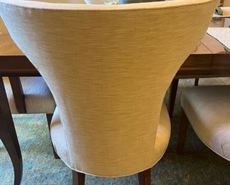 Custom Century Furniture Dining Table & Swaim Chairs - $6,100.00

Set includes dining table, 6 side chairs and 2 end chairs.

Table is made from maple wood

Table dimensions: 94.75"L x 42.74"W x 30"H (including one leaf)

Leaf measures 22"

Side chair dimensions: 22"W x 24"D x 38"H x 20" seat height

Arm chair dimensions: 24.5"W x 24"D x 38"H x 20" seat height
