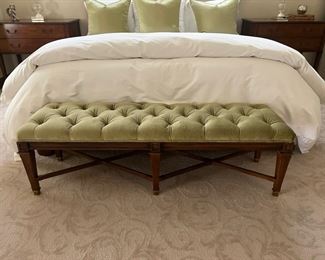 Hickory White Upholstered Bench - $550.00

Dimensions: 60.5"W x 17.5"D x 18"H