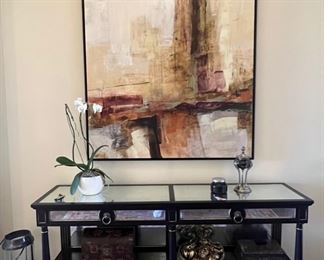 Lillian August for Hickory White Mirrored Console Table - $2,500.00

Dimensions: 72"W x 16.5"D x 34"H