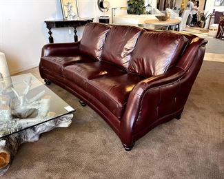 Hancock & Moore Sundance Leather Sofa - $3,500.00

Dimensions: 100"W x 47"D x 38.5"H x 21" seat height

Maroon colored genuine leather
