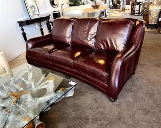 Hancock & Moore Sundance Leather Sofa - $3,500.00

Dimensions: 100"W x 47"D x 38.5"H x 21" seat height

Maroon colored genuine leather