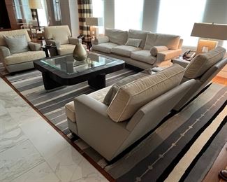 WOOL AND SILK DESIGNER CARPET 17X12, MODERN