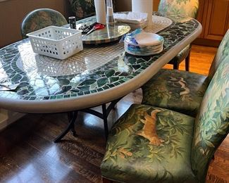 SOLID CONCRETE AND GLASS MOSAIC DINING TABLE 
