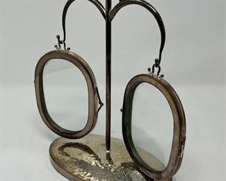 SILVER AND ENAMEL HANGING FRAME