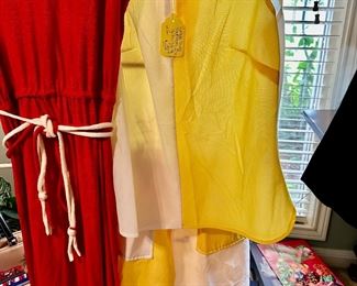 red terry cloth belted dress (so reminds me of the Three’s Company days), and a skort with top yellow and white fun outfit!!