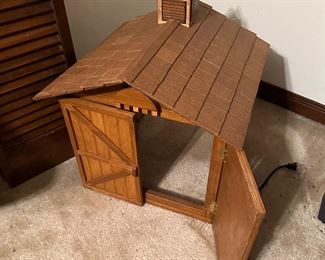 hand built wooden barn