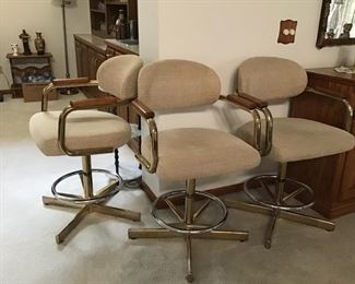 3 matching upholstered bar stools