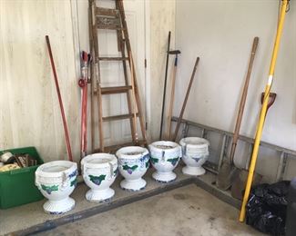 Painted concrete planters