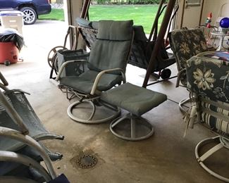 Patio chair and ottoman
