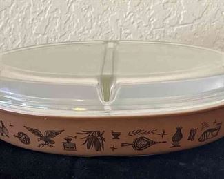 Early American Divided Pyrex Dish