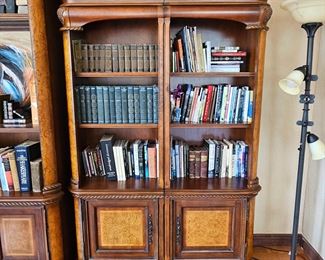 Aspen Home NAPA Collection Wall Bookcase - Two Pieces - Shelves & Cabinets - Ash Burl & Poplar.