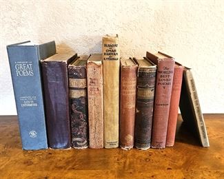 Set of 10 Antique Books on PEOMS - Fitzgerald, Byron, Wilde, Longfellow, Browning & More