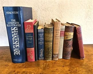 Set of 9 Antique and Vintage Books including Shakespeare and Other Greats